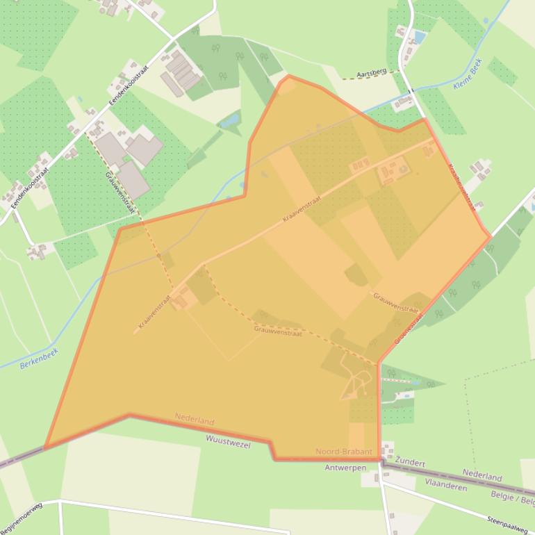 Kaart van postcodegebied 4885LA.