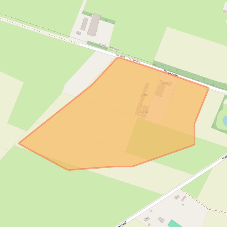 Kaart van postcodegebied 4885LZ.