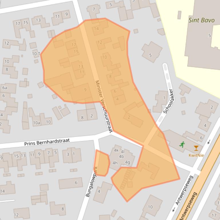 Kaart van postcodegebied 4891AD.