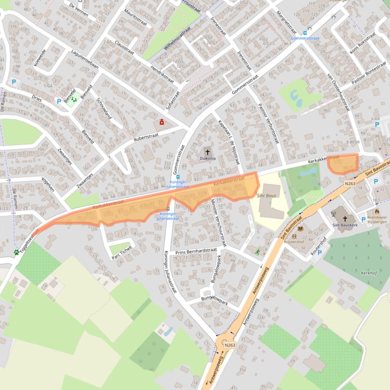 Kaart van postcodegebied 4891AE.