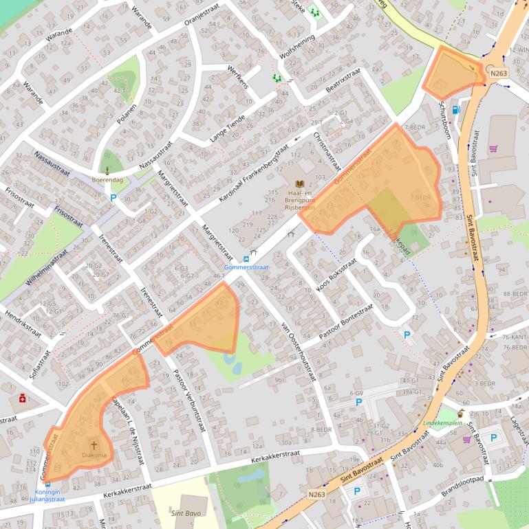 Kaart van postcodegebied 4891AP.