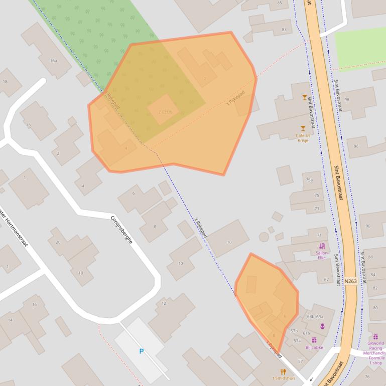 Kaart van postcodegebied 4891AT.