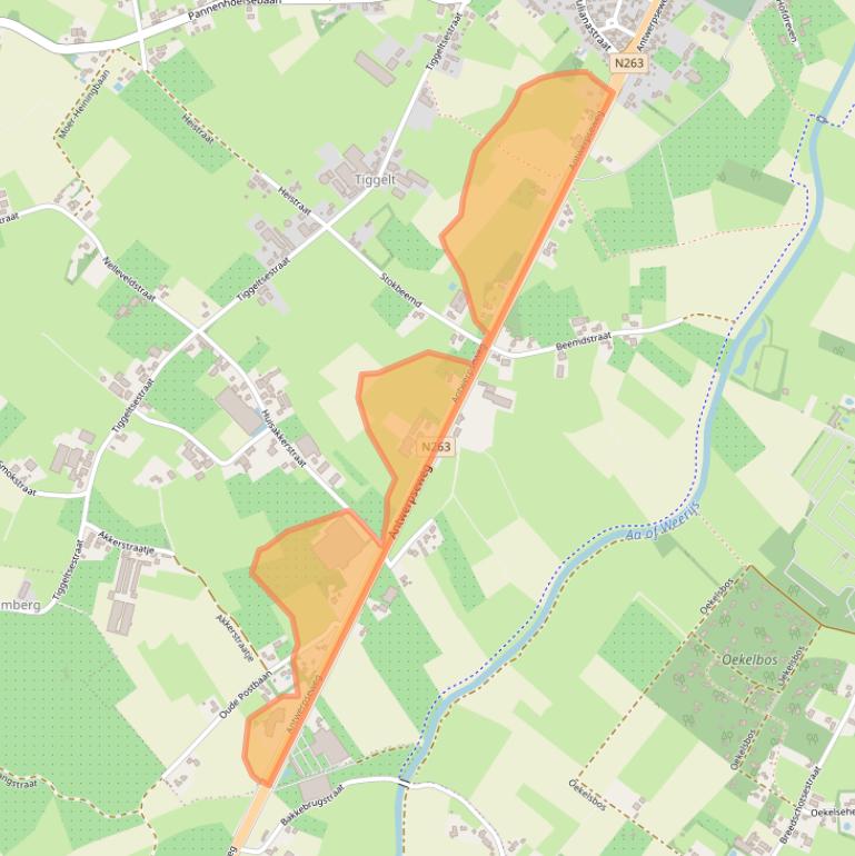 Kaart van postcodegebied 4891CP.