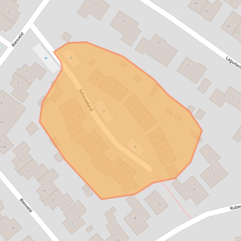 Kaart van postcodegebied 4891DA.
