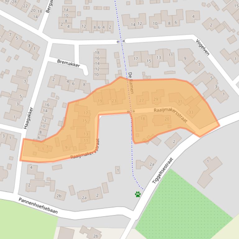 Kaart van postcodegebied 4891NC.