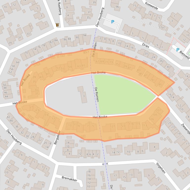 Kaart van postcodegebied 4891NG.