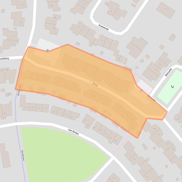 Kaart van postcodegebied 4891NN.