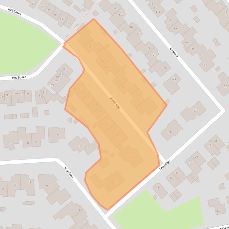 Kaart van postcodegebied 4891NX.