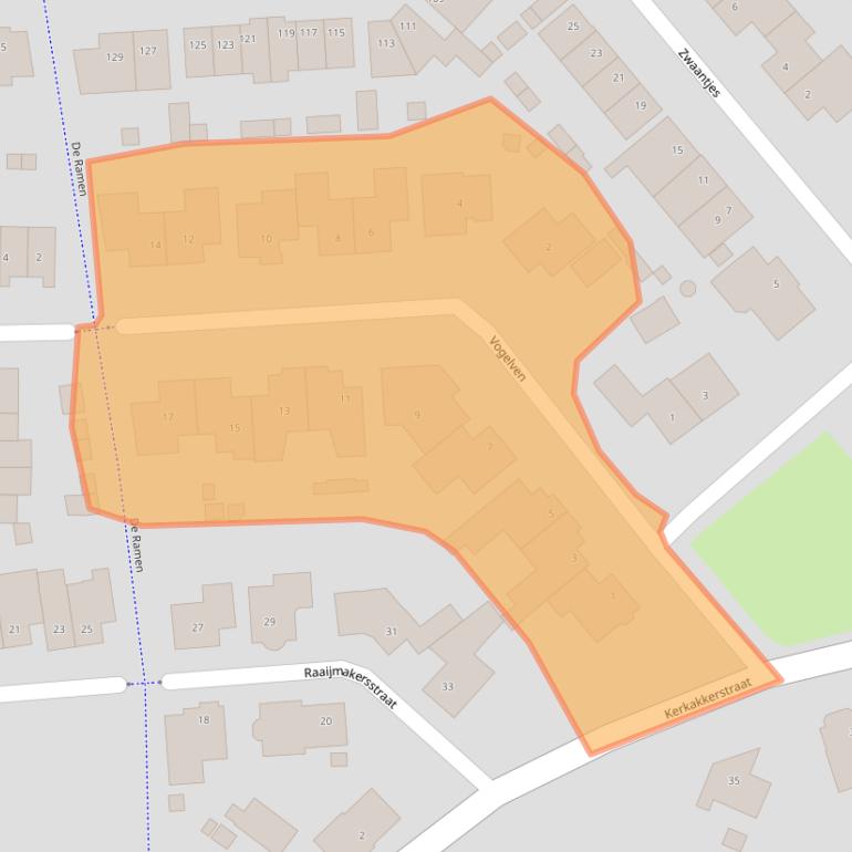 Kaart van postcodegebied 4891NZ.