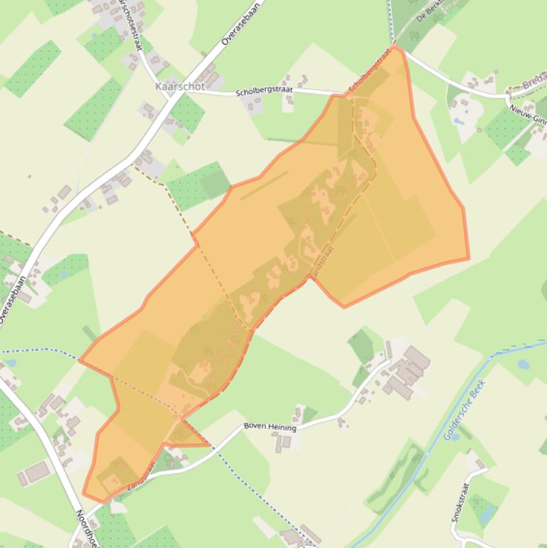 Kaart van postcodegebied 4891PP.