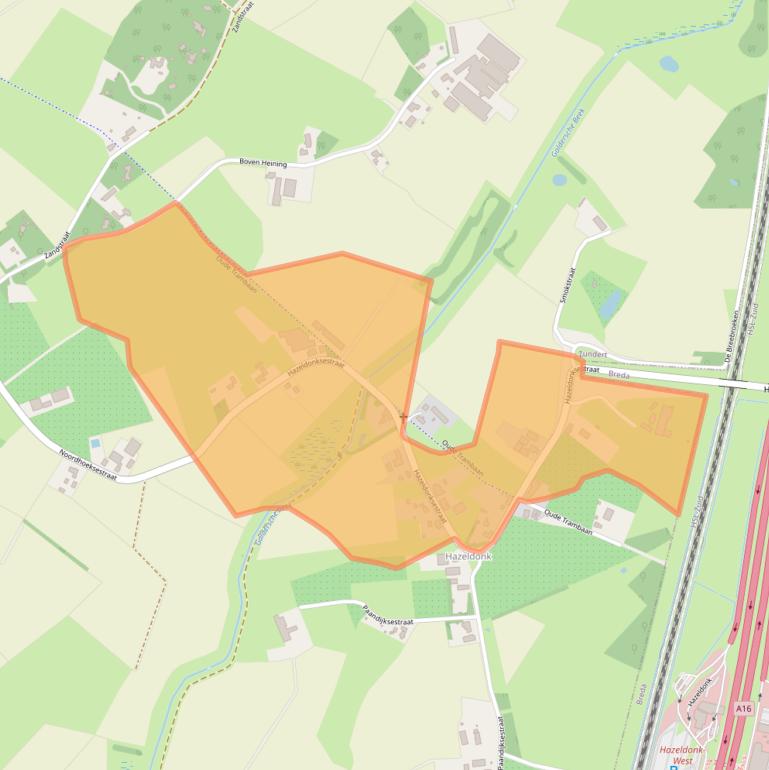 Kaart van postcodegebied 4891PT.