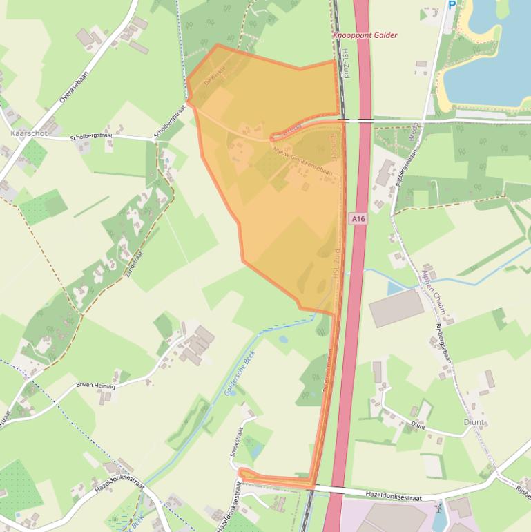 Kaart van postcodegebied 4891RB.