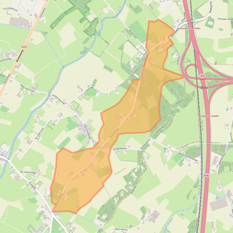 Kaart van postcodegebied 4891RG.