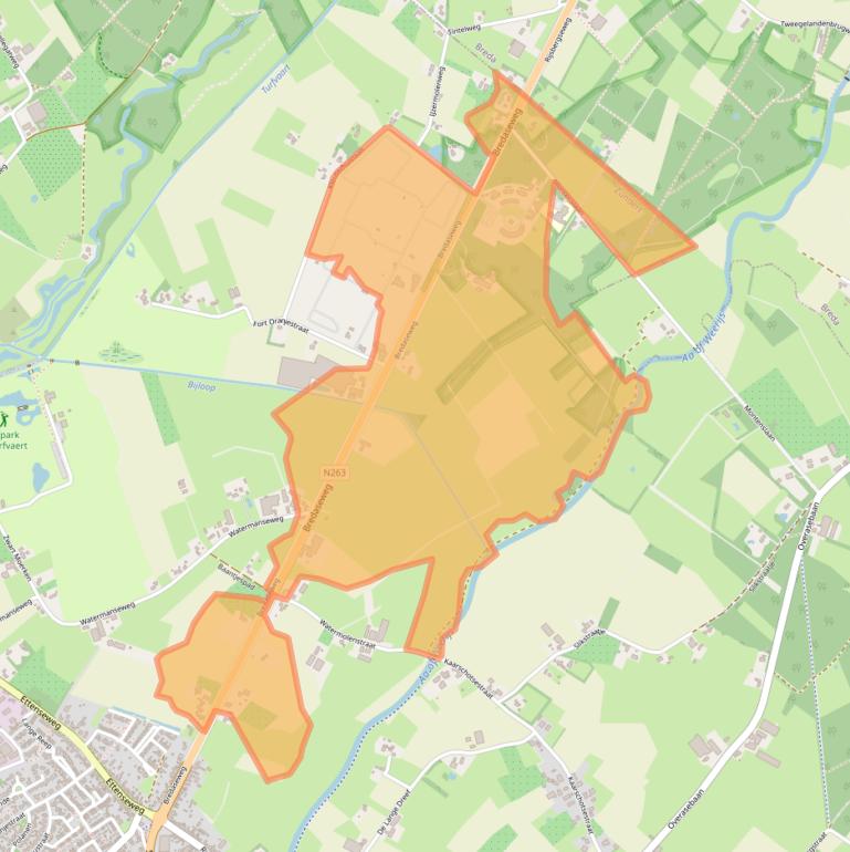 Kaart van postcodegebied 4891SJ.