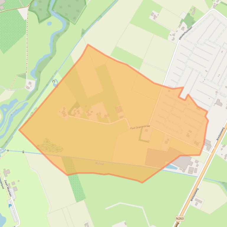 Kaart van postcodegebied 4891SK.