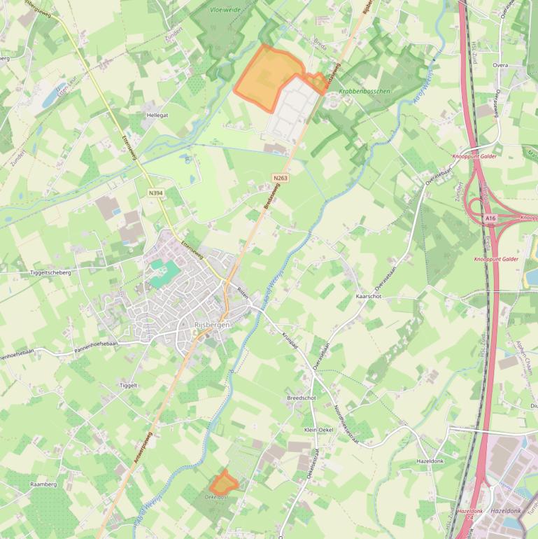 Kaart van postcodegebied 4891SL.