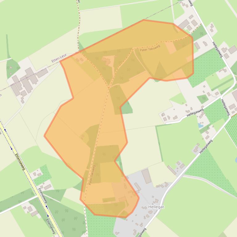 Kaart van postcodegebied 4891SV.