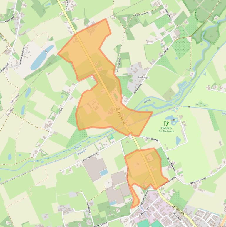 Kaart van postcodegebied 4891SX.