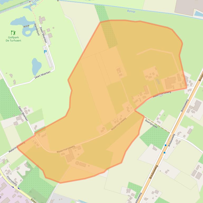 Kaart van postcodegebied 4891SZ.