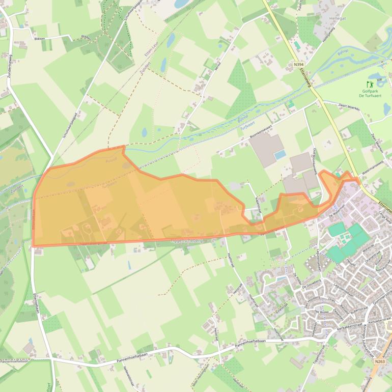 Kaart van postcodegebied 4891TD.