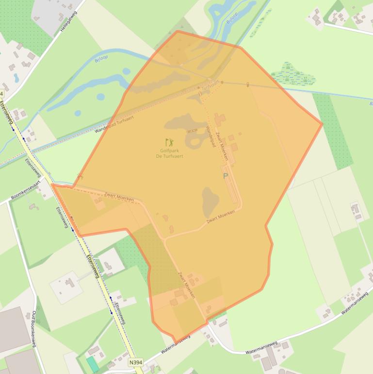 Kaart van postcodegebied 4891TK.