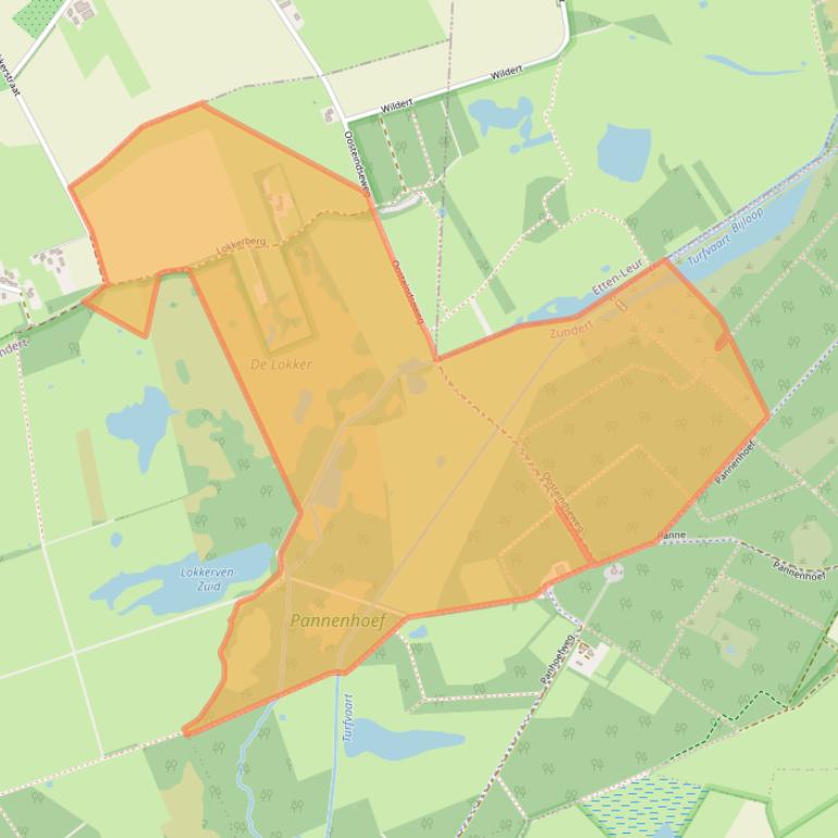 Kaart van postcodegebied 4891TM.