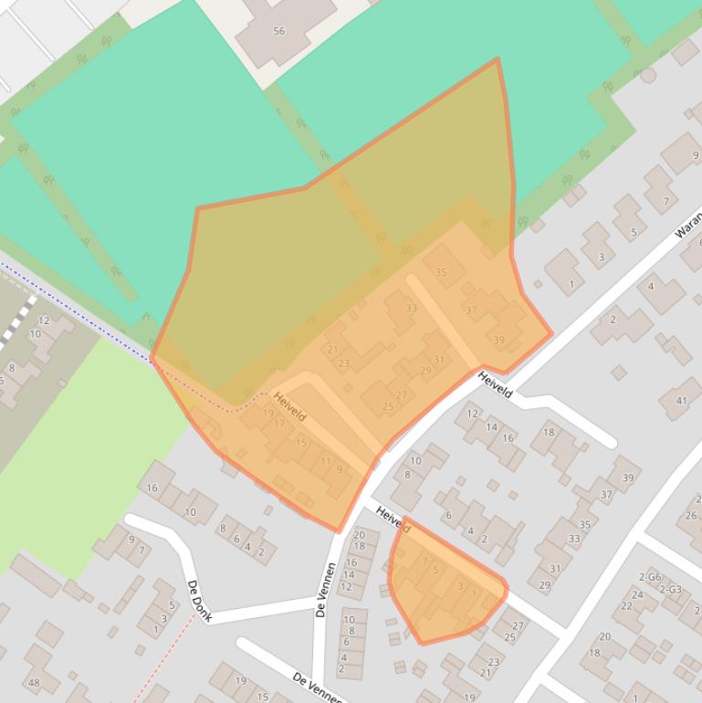 Kaart van postcodegebied 4891VD.