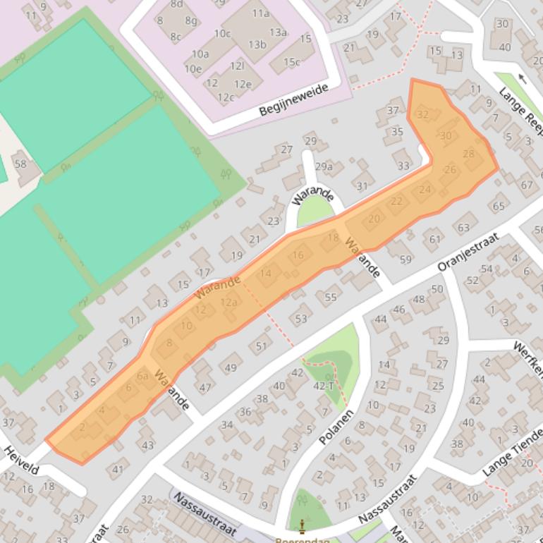 Kaart van postcodegebied 4891VE.