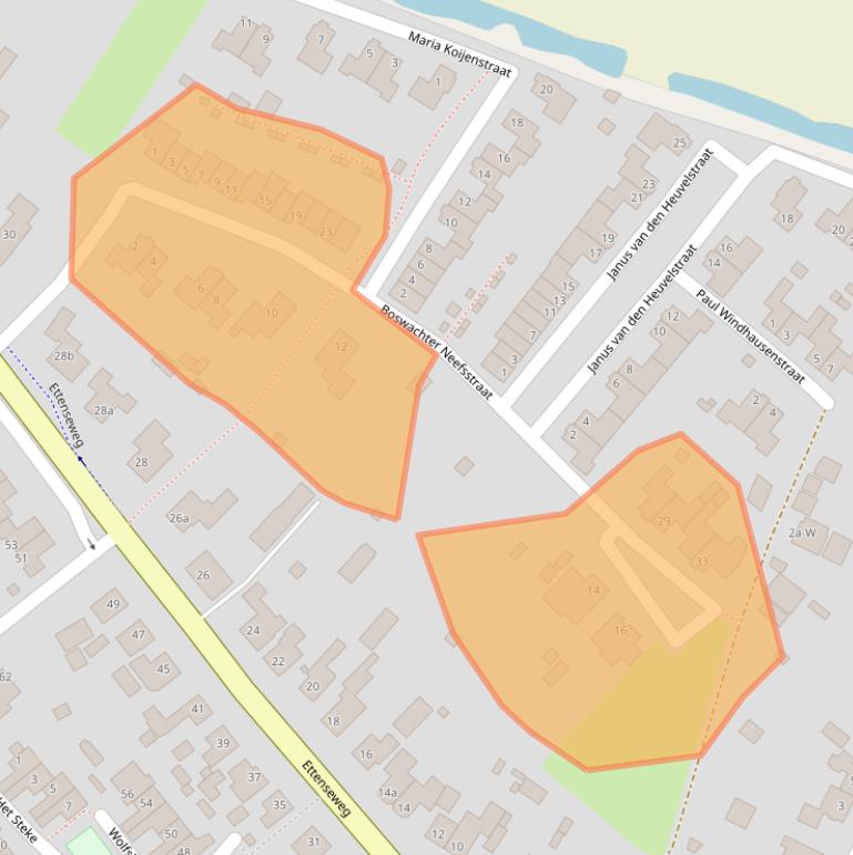 Kaart van postcodegebied 4891WR.