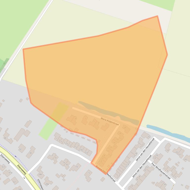 Kaart van postcodegebied 4891WW.