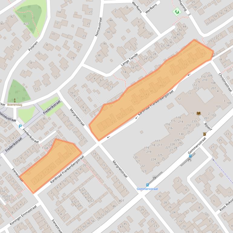 Kaart van postcodegebied 4891XB.