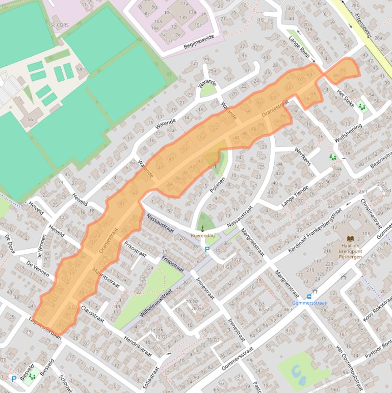 Kaart van postcodegebied 4891XP.