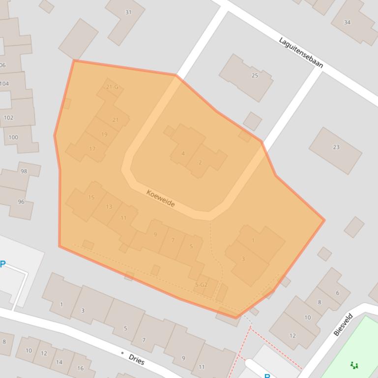 Kaart van postcodegebied 4891XS.