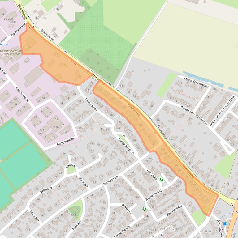 Kaart van postcodegebied 4891XT.
