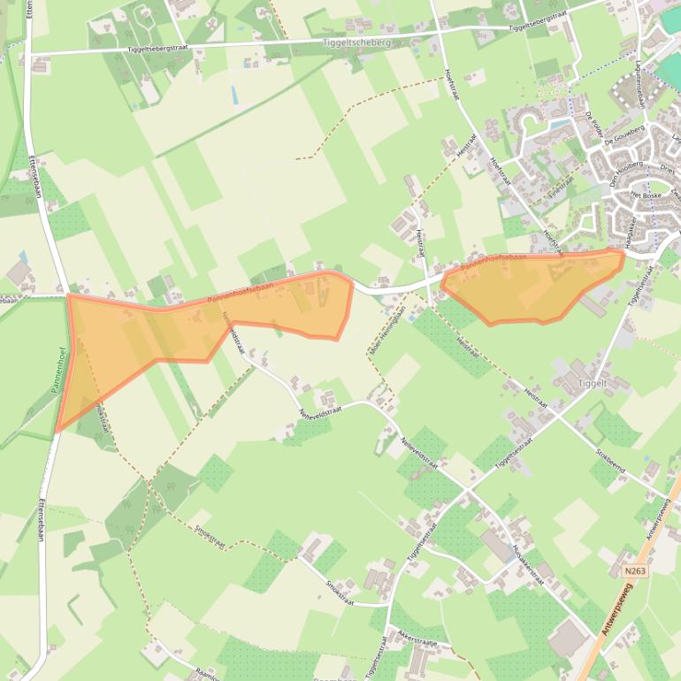 Kaart van postcodegebied 4891ZA.