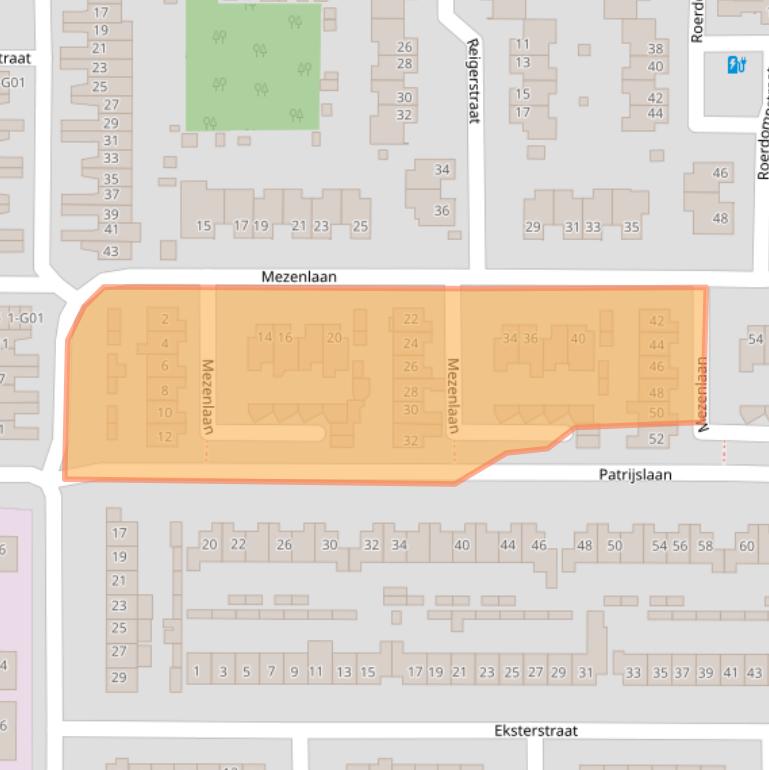 Kaart van postcodegebied 4901AB.