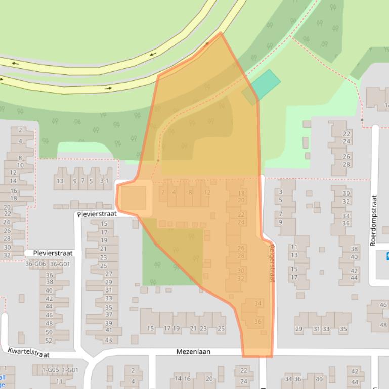 Kaart van postcodegebied 4901AH.