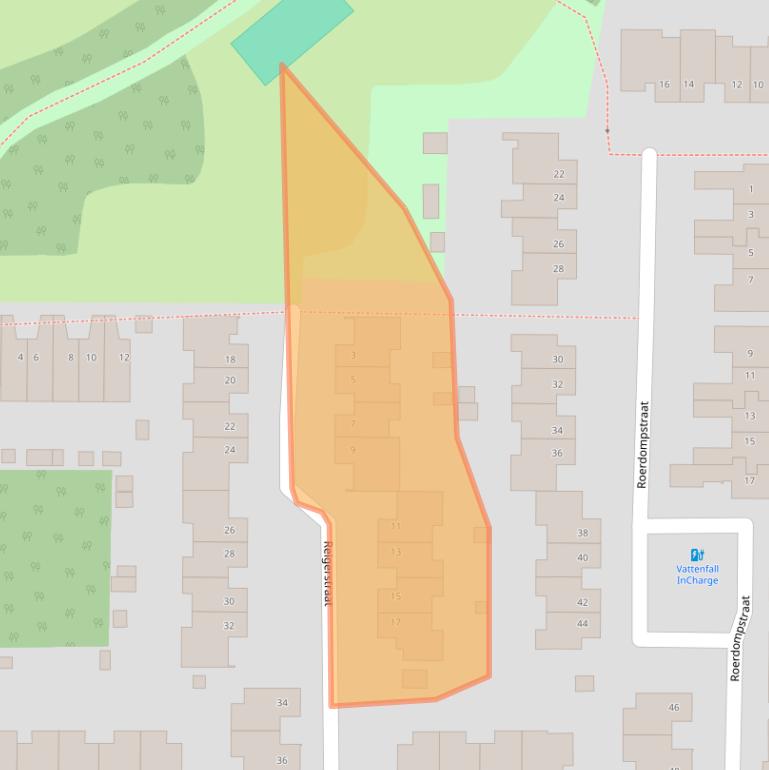 Kaart van postcodegebied 4901AJ.