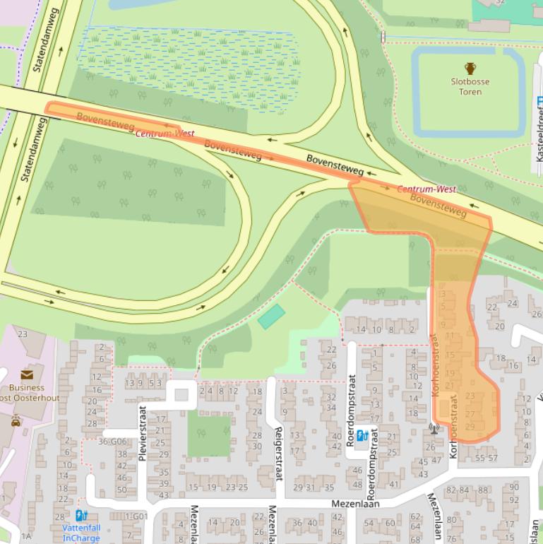 Kaart van postcodegebied 4901AM.