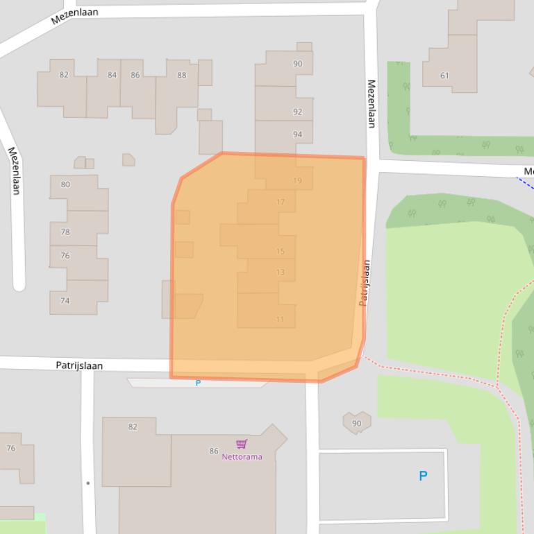 Kaart van postcodegebied 4901AS.