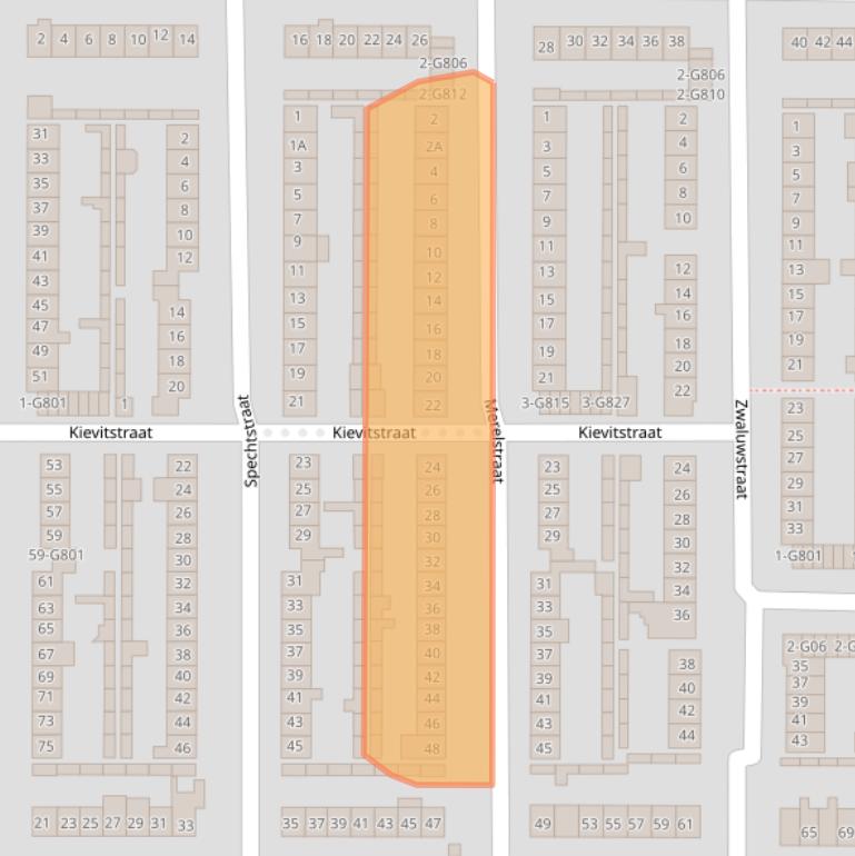 Kaart van postcodegebied 4901BH.