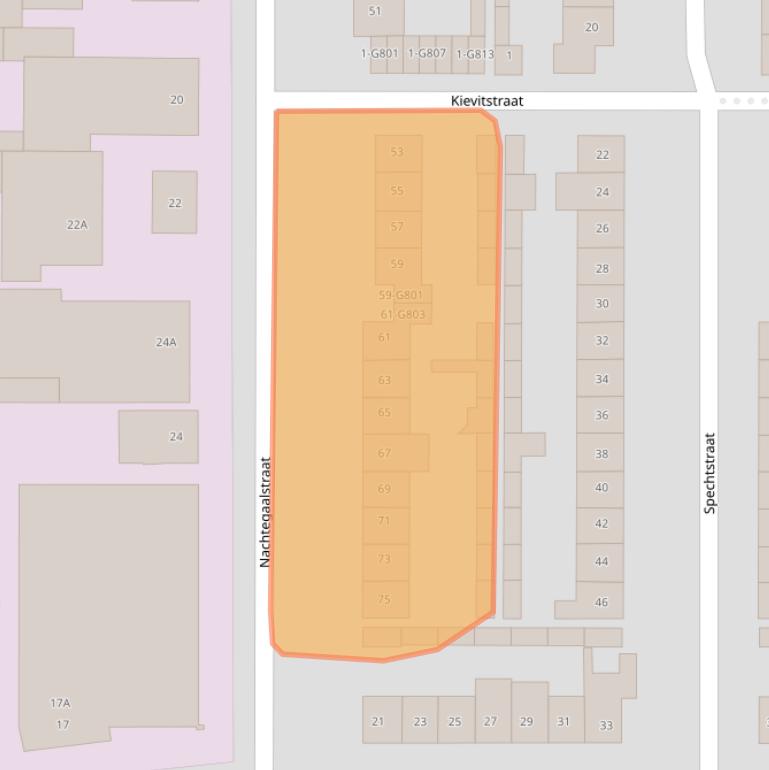 Kaart van postcodegebied 4901BM.