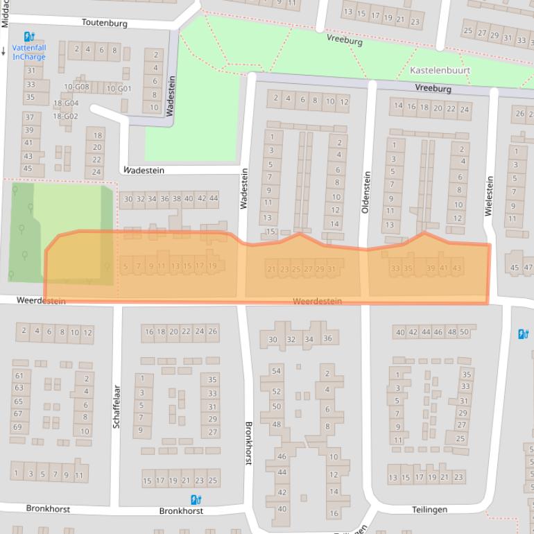 Kaart van postcodegebied 4901CK.