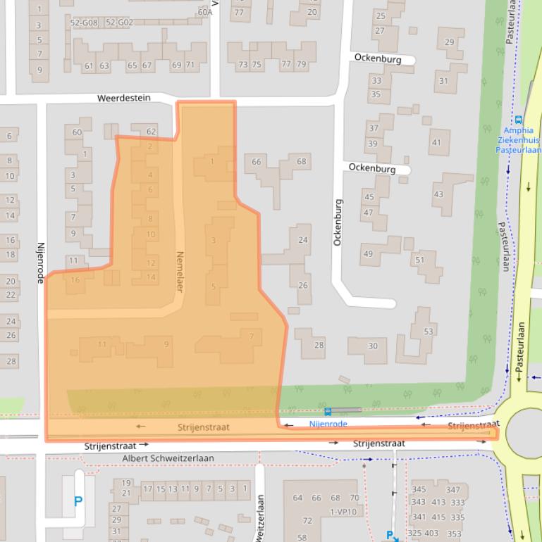 Kaart van postcodegebied 4901CX.