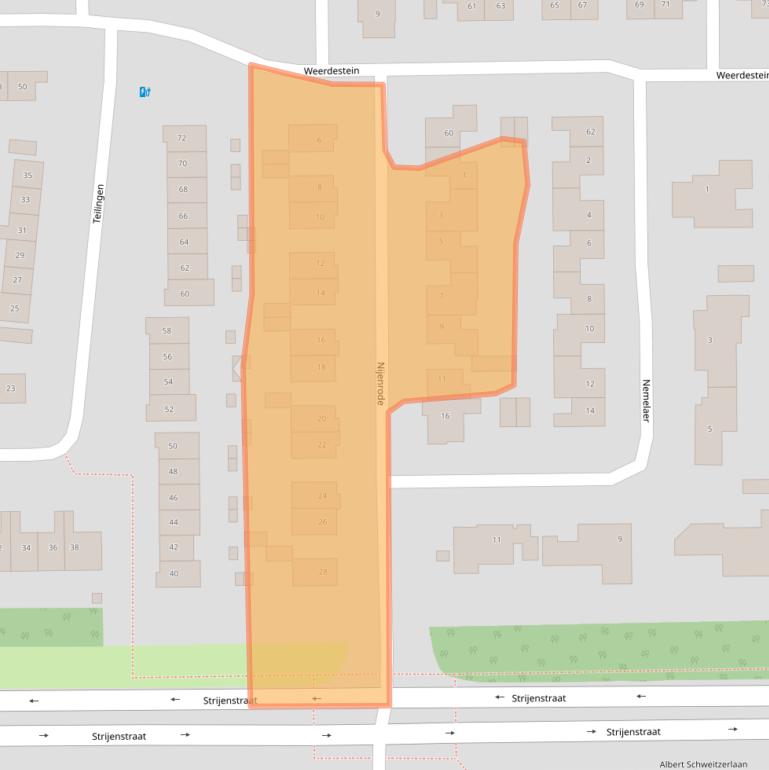 Kaart van postcodegebied 4901CZ.