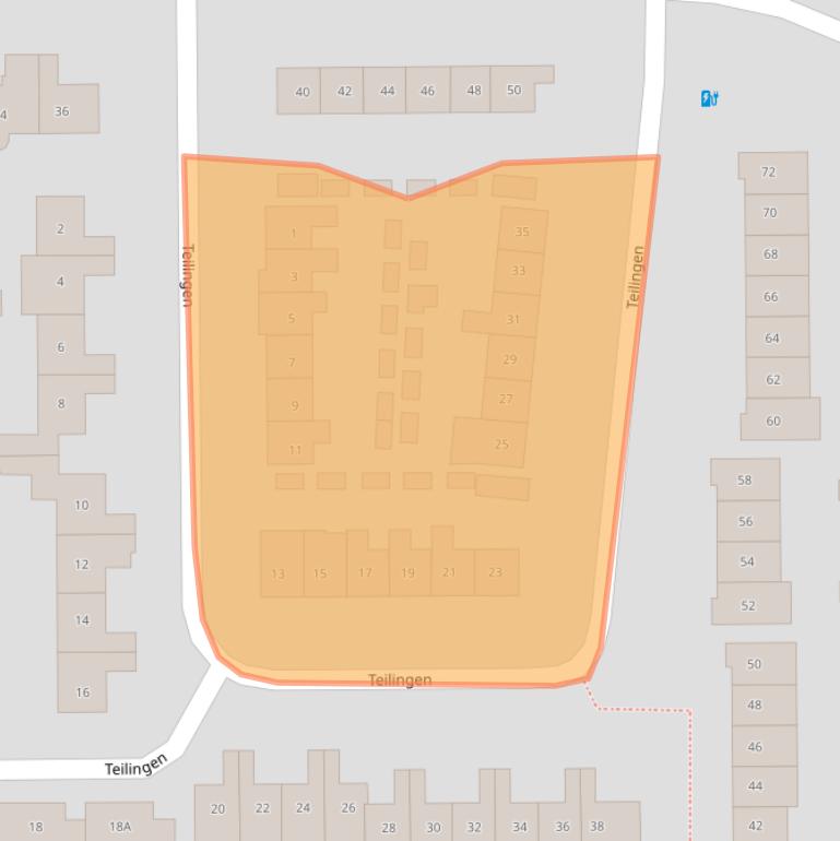 Kaart van postcodegebied 4901DA.