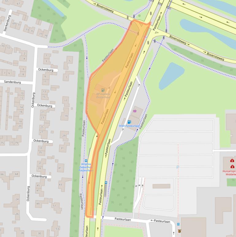 Kaart van postcodegebied 4901DJ.