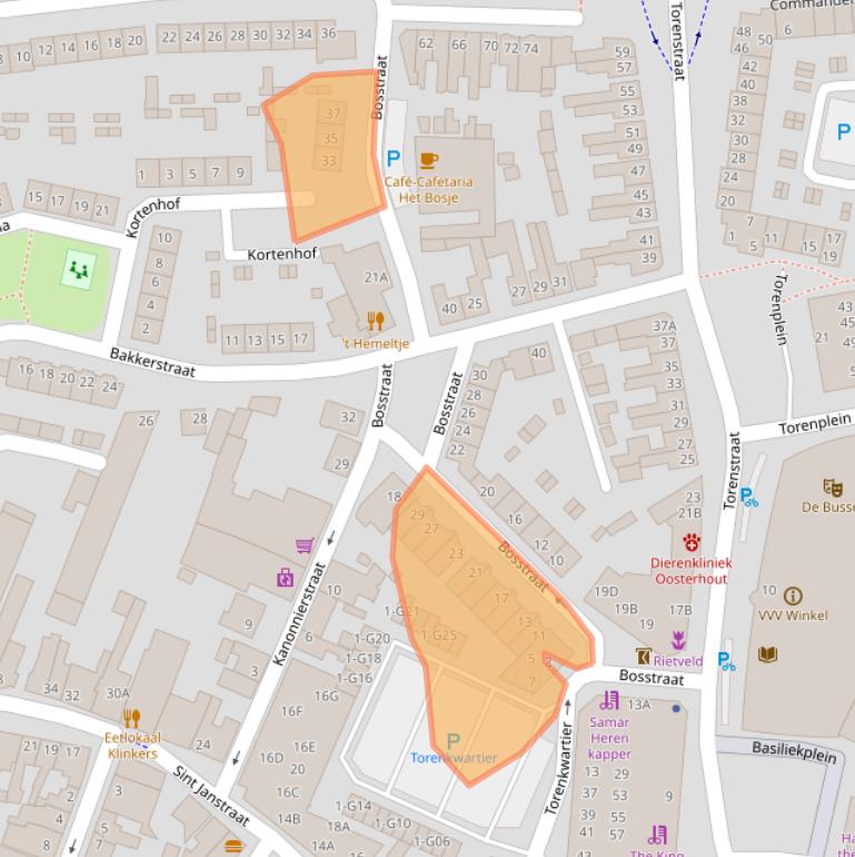 Kaart van postcodegebied 4901ED.
