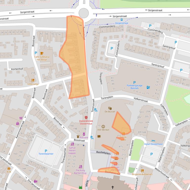 Kaart van postcodegebied 4901EH.