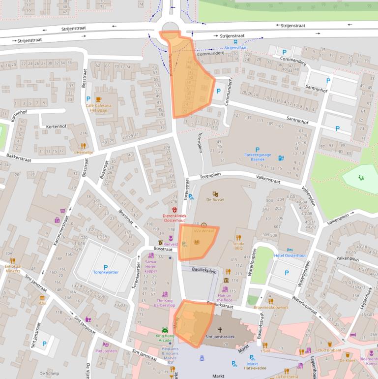 Kaart van postcodegebied 4901EJ.